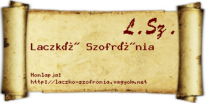 Laczkó Szofrónia névjegykártya